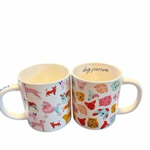 Parker Lane Ceramic Dog Person Mug Multicolor  14 Oz Dog Lover Gift Set of 2